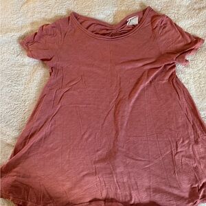 T.La Women's Short Sleeve Scoop Neck Top - Rose Mauve